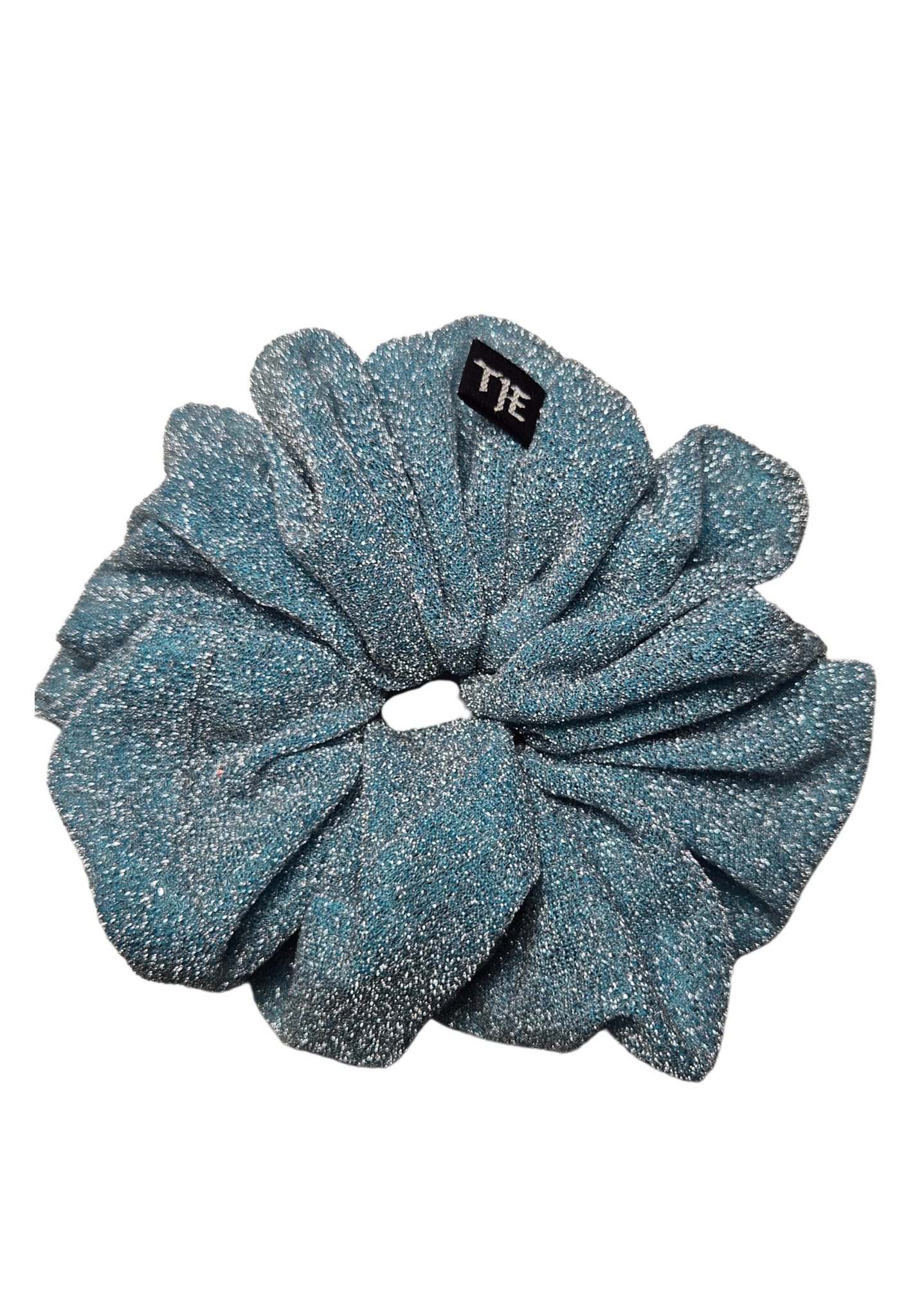 XXL Glitter Scrunchie Licht Blauw