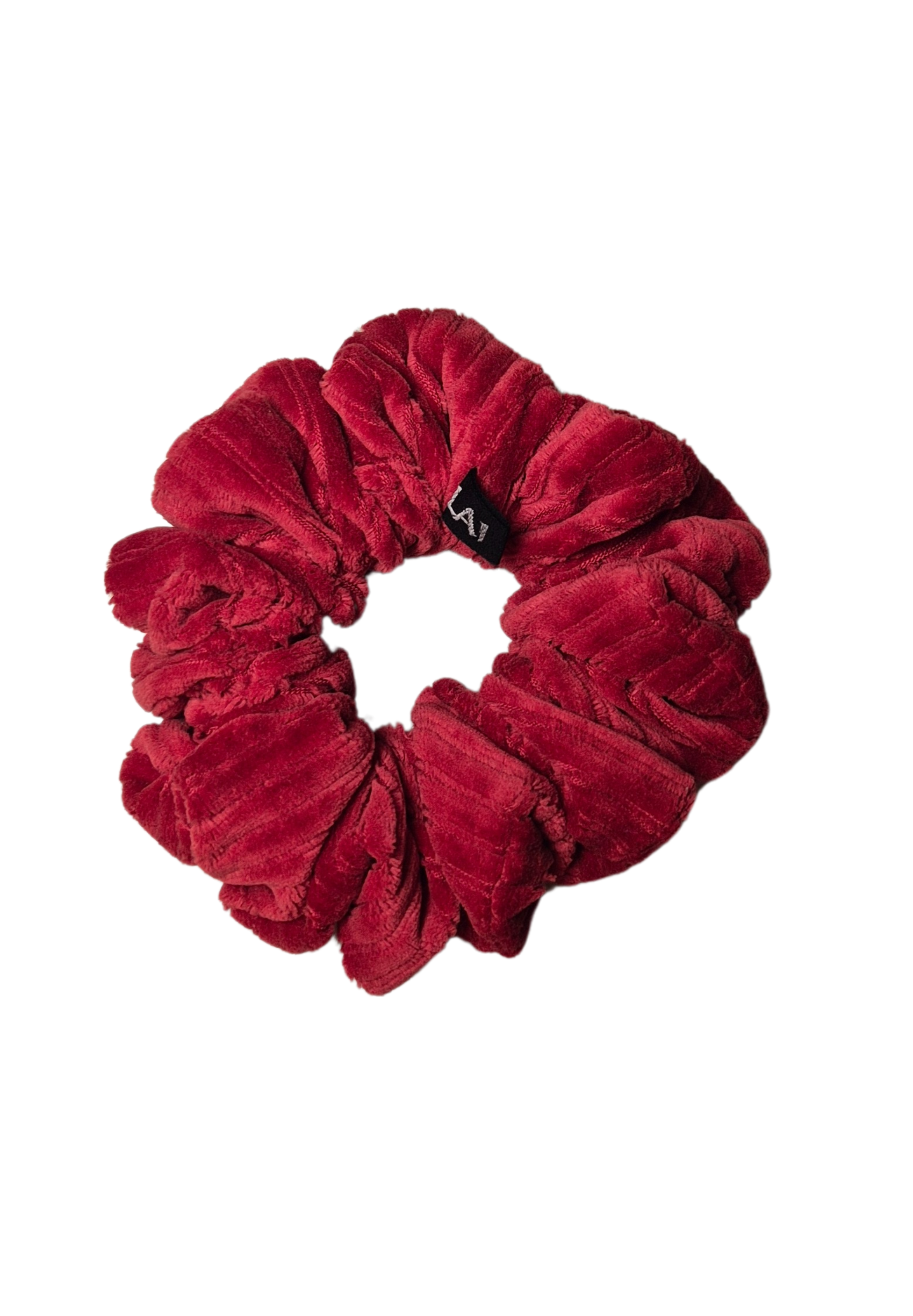Mini Ribbed Velvet Scrunchie Rood
