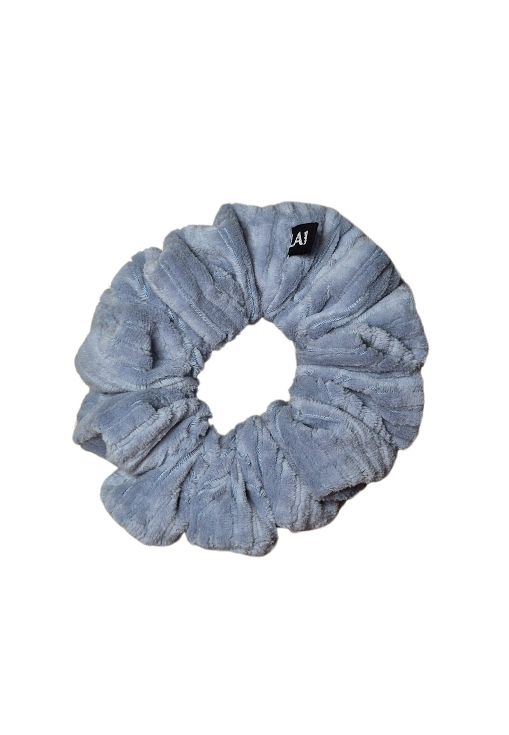 Mini Ribbed Velvet Scrunchie Licht Blauw