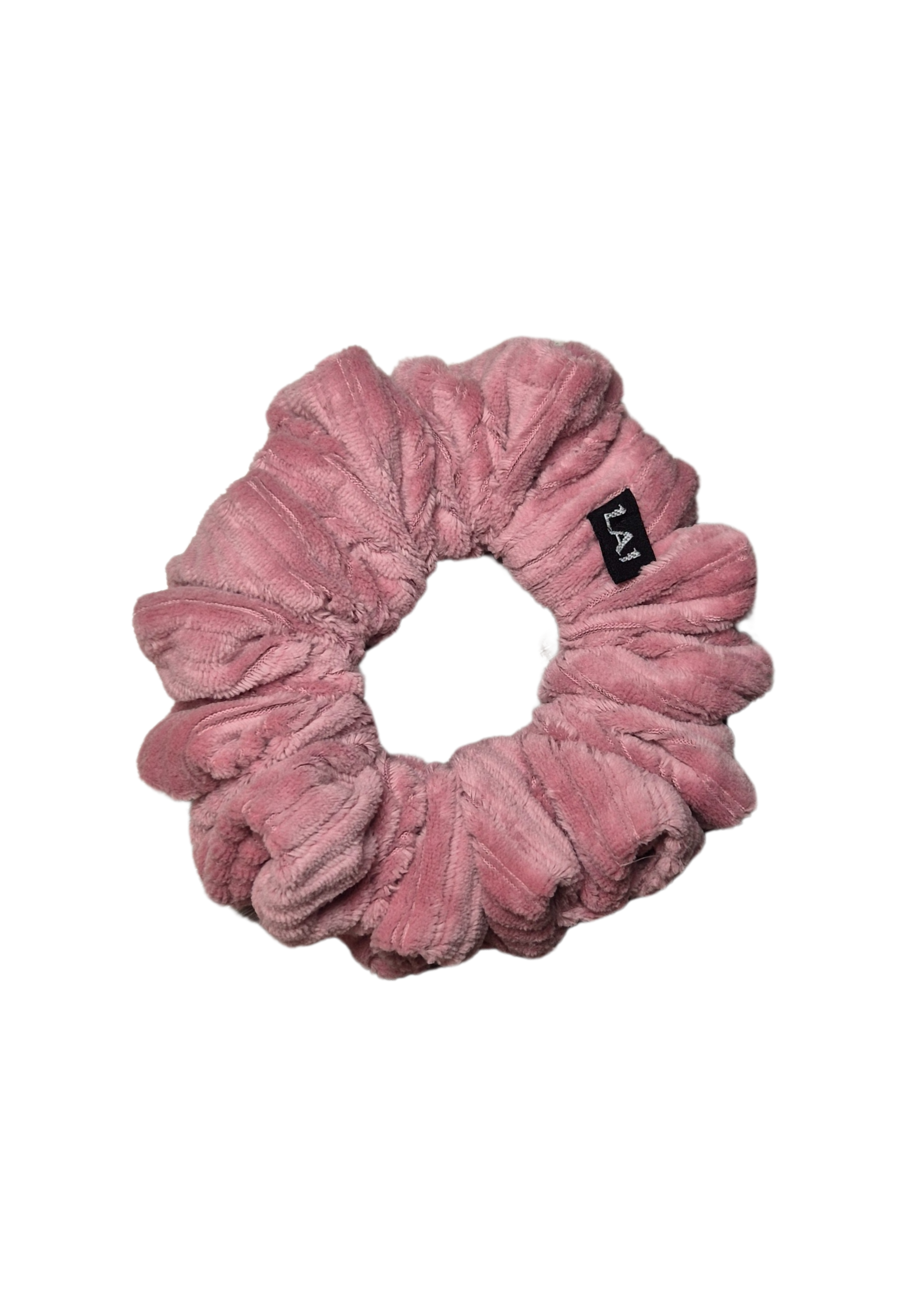 Mini Ribbed Velvet Scrunchie Roze