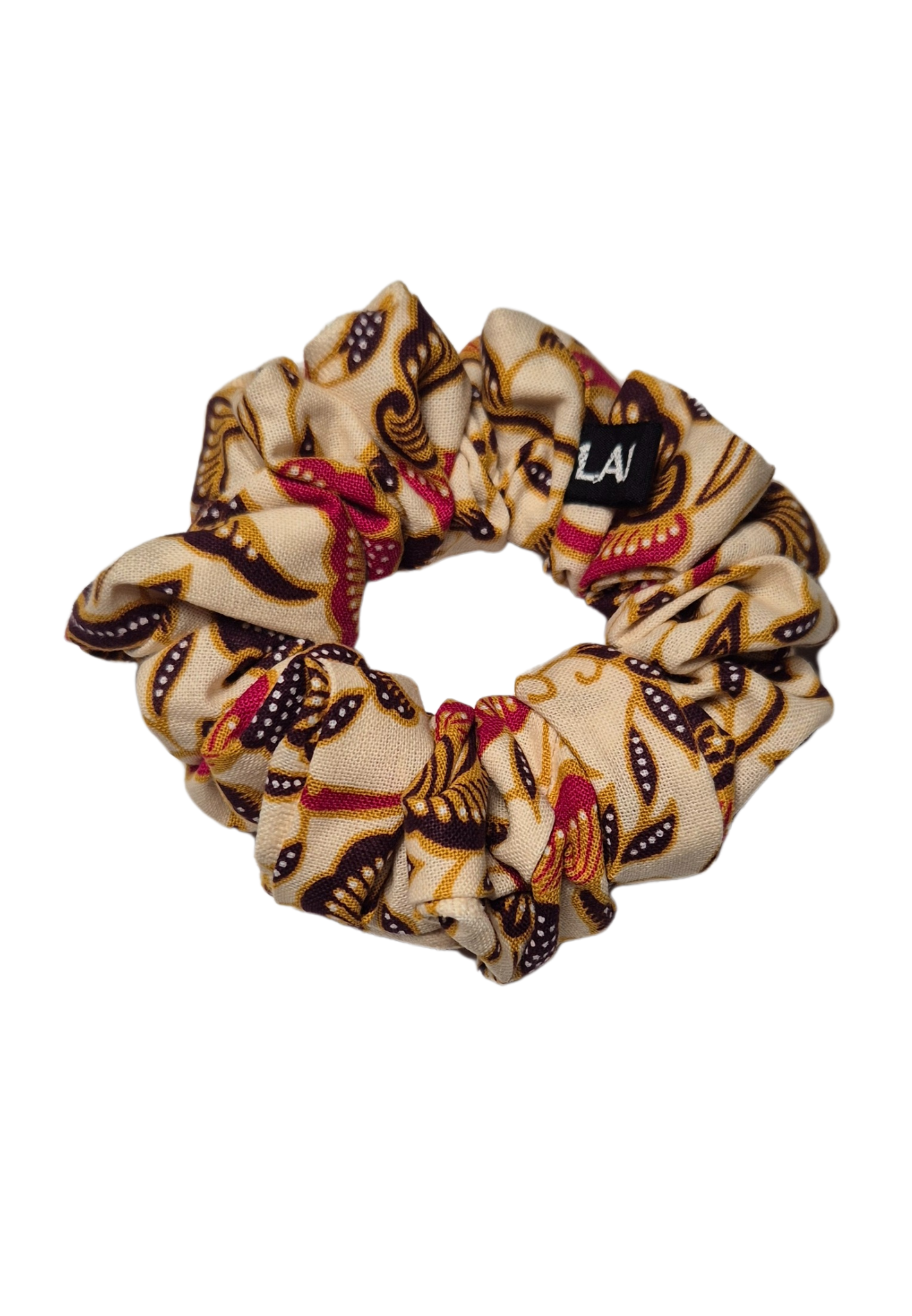 Luxe Batik Scrunchie - Viscose Wit - Rood