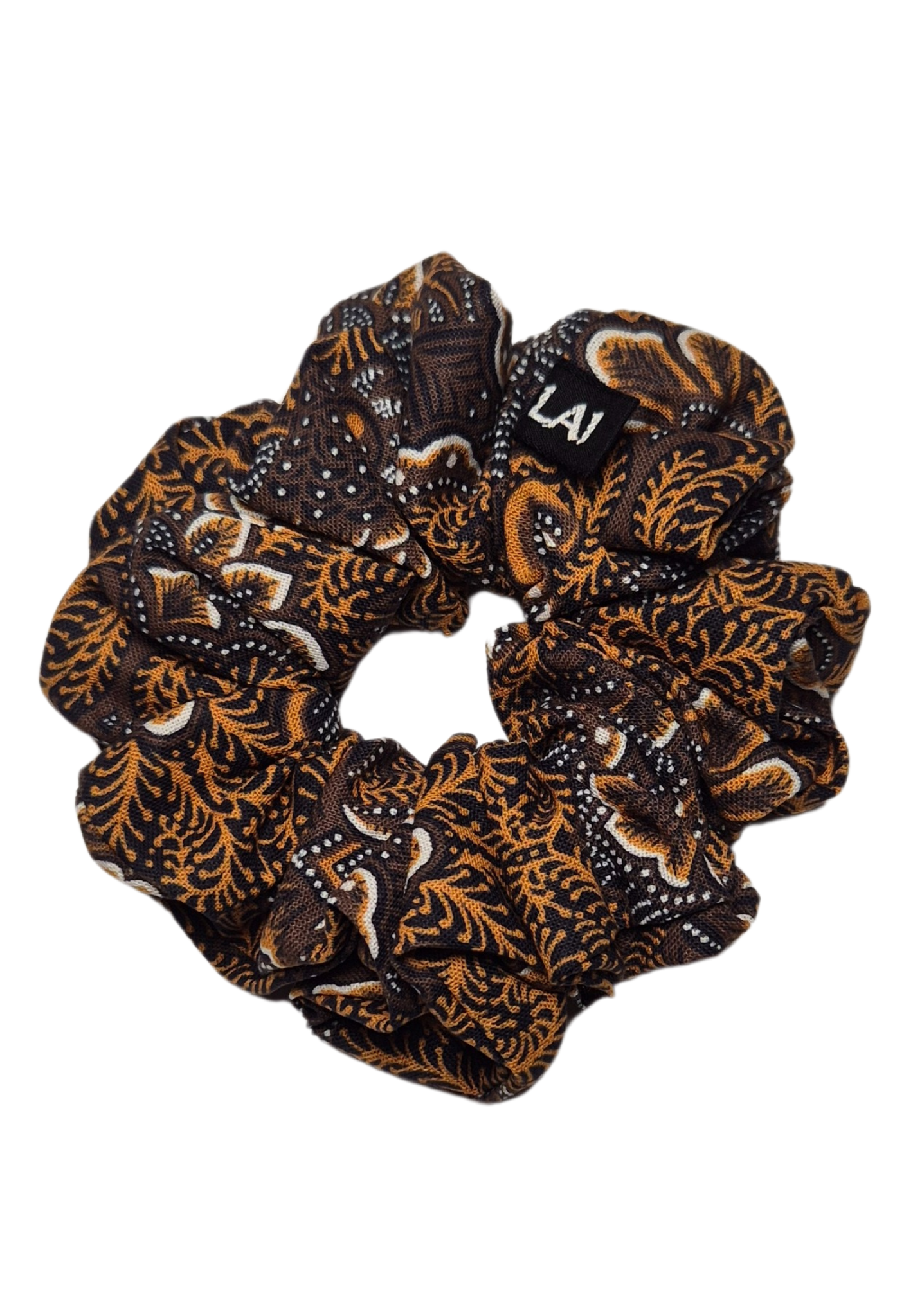 Luxe Batik Scrunchie - Viscose Oranje - Goud
