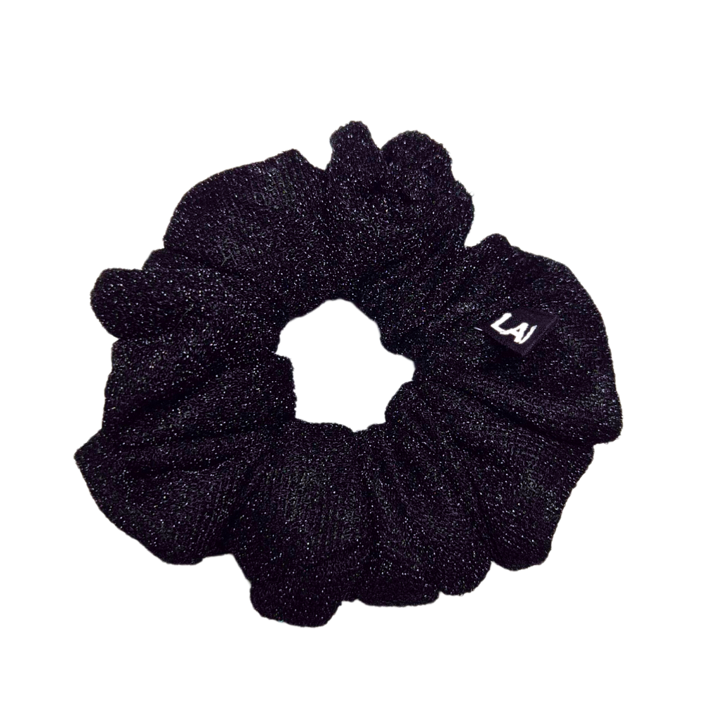 Glitter Scrunchie Zwart