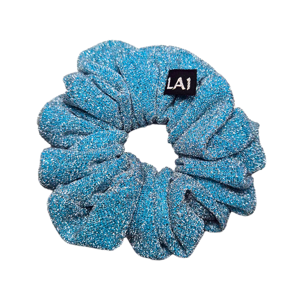 Glitter Scrunchie Licht Blauw